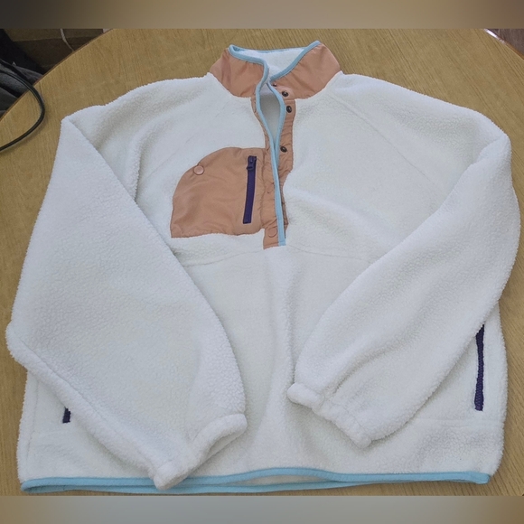 Women’s Sherpa Lightweight Fleece Pullover Button Down fuzzy jacket - Picture 2 of 6